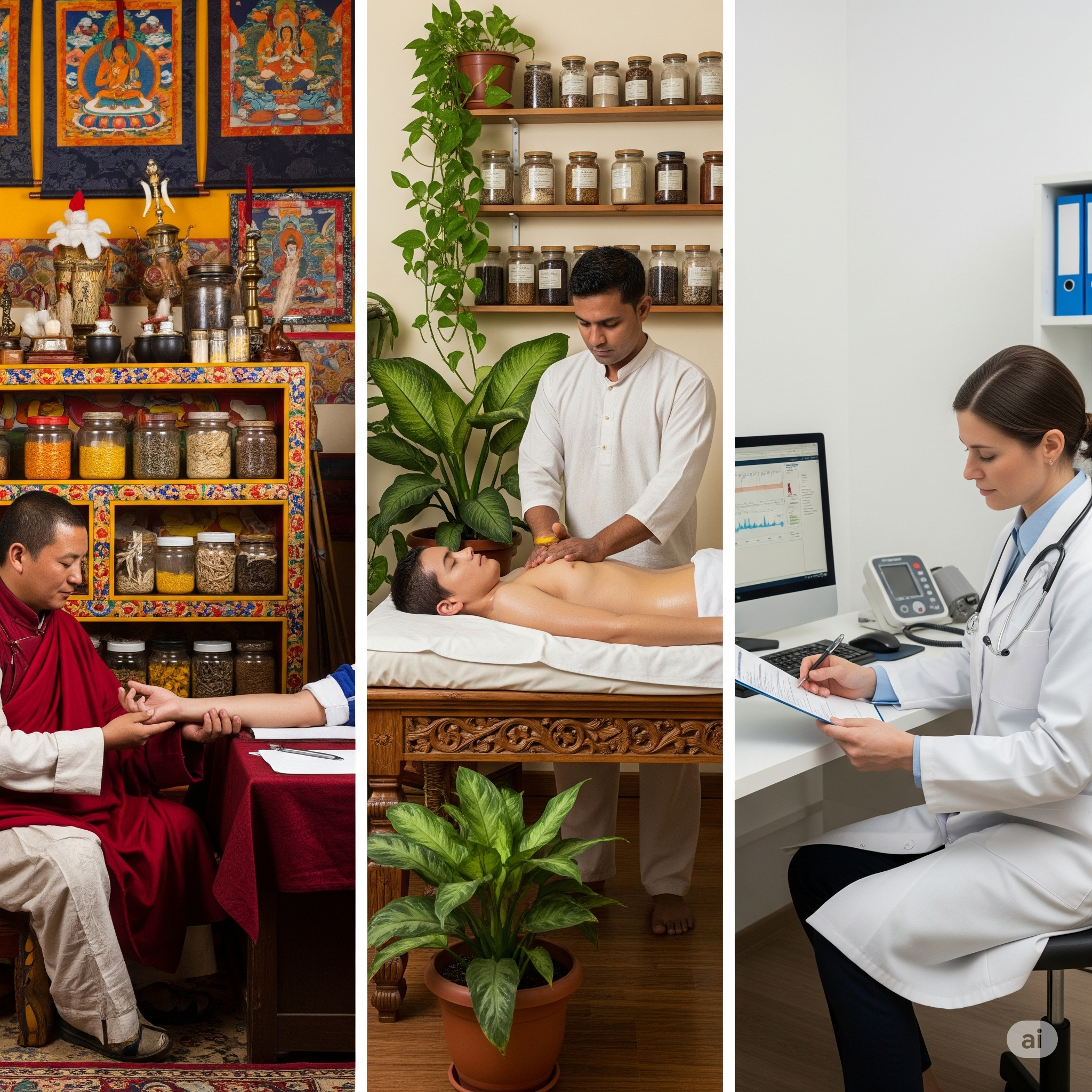 Differences among Tibetan Medicine, Ayurveda, and Western Medicine